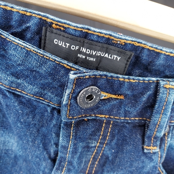 Cult Of Individuality Jean Men 33X30 Greaser Straight Button Fly Japanese Salvag - Picture 11 of 13